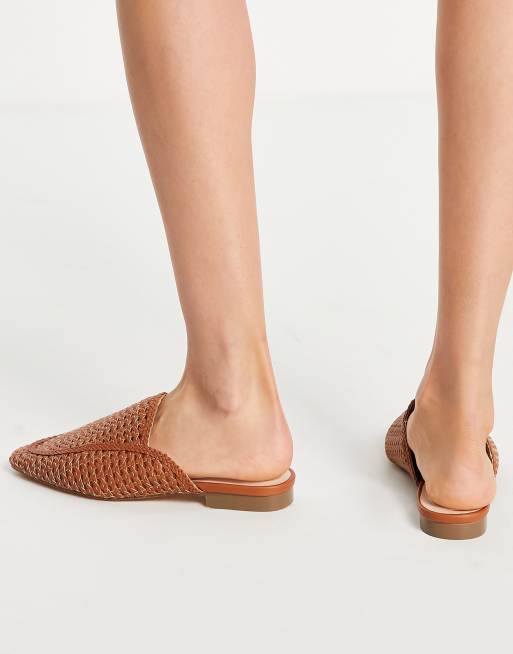 Tan best sale woven mules