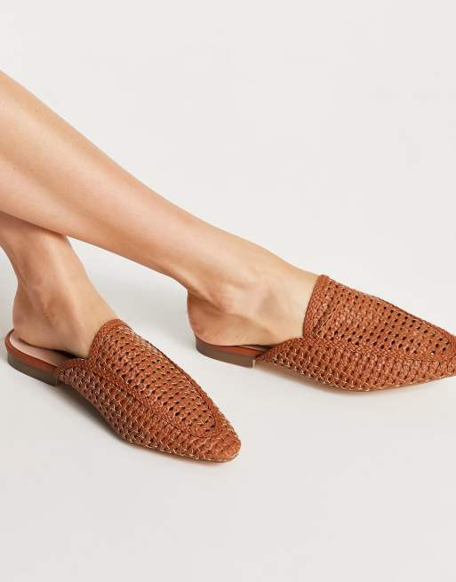 Tan store mules shoes