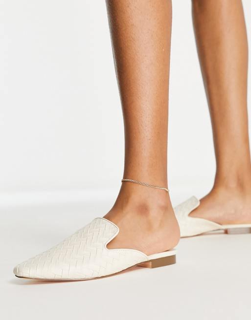 Cream flat hot sale mules