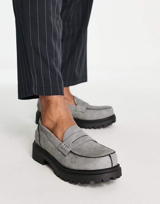 Gray deals penny loafers