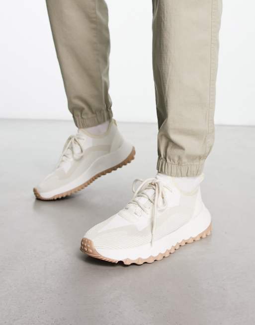 London Rebel X flyknit chunky runner sneakers in ecru, 4 of 4