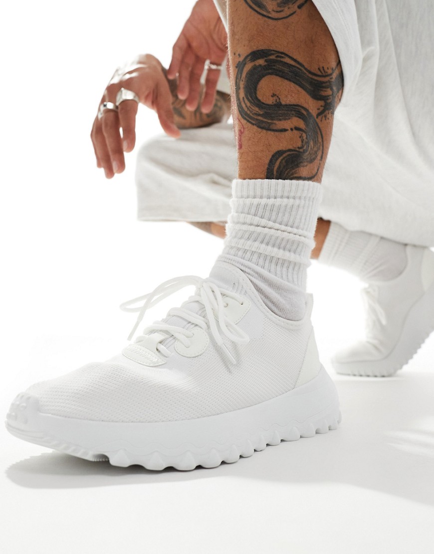 London Rebel X Knit Chunky Sole Sneakers In White