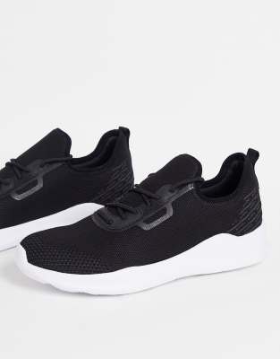 LONDON REBEL X KNIT RUNNER SNEAKERS IN BLACK