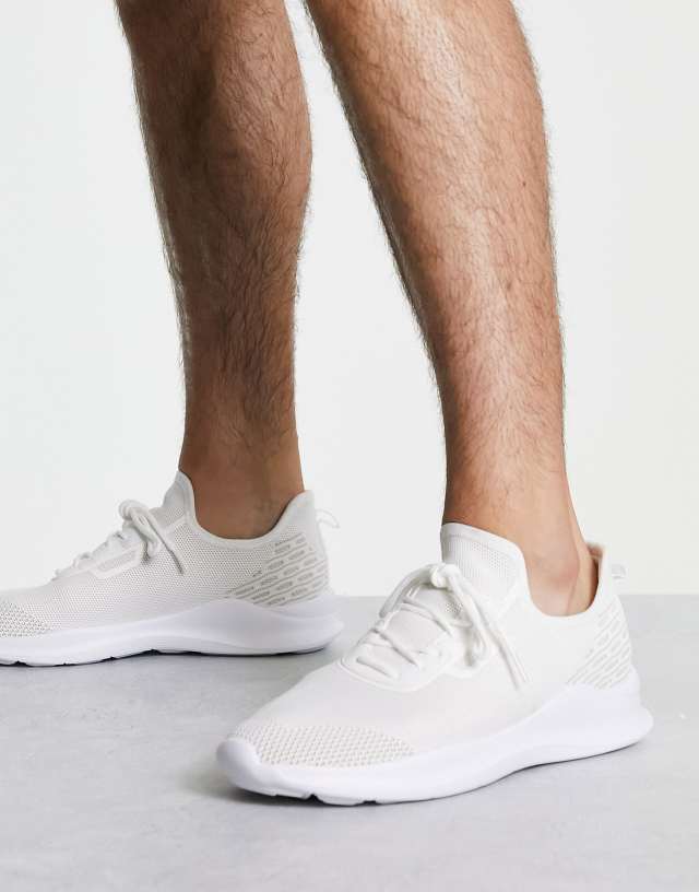 London Rebel X knitted runner sneakers in white