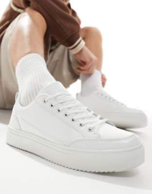 London Rebel X London Rebel X lace up trainers in white