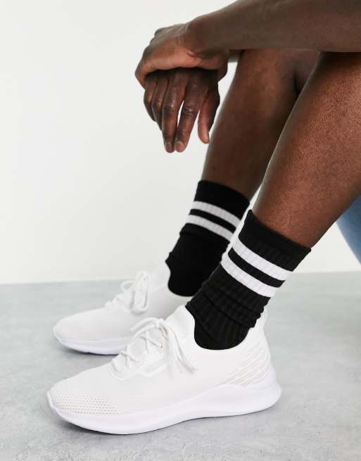London Rebel X – Lauf-Sneaker aus Strick in Weiß