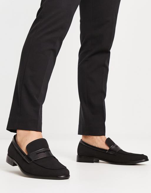 London Rebel X - Mocassins élégants en imitation daim - Noir