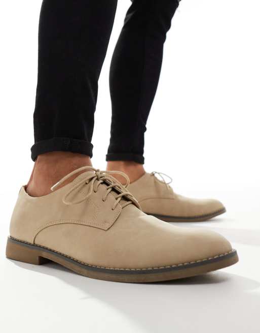 London Rebel – X – Schnürschuhe aus Wildleder in Creme