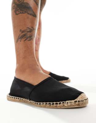 London Rebel X slip on espadrilles in black