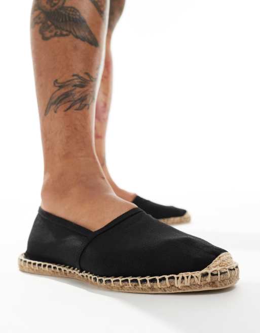 London Rebel – X – Svarta espadrillos i loaferstil