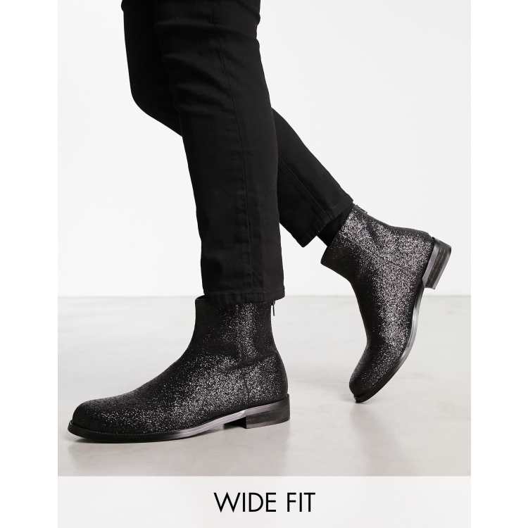 Black boots outlet with glitter