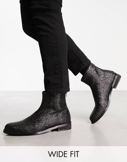 Glitter flat ankle boots sale