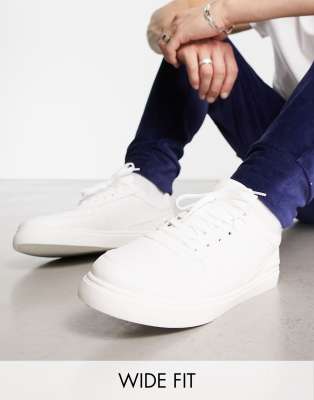 London Rebel X wide fit sneakers in white