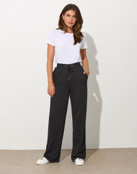 Long Tall Sally 2 pack wide leg joggers in black - view 1
