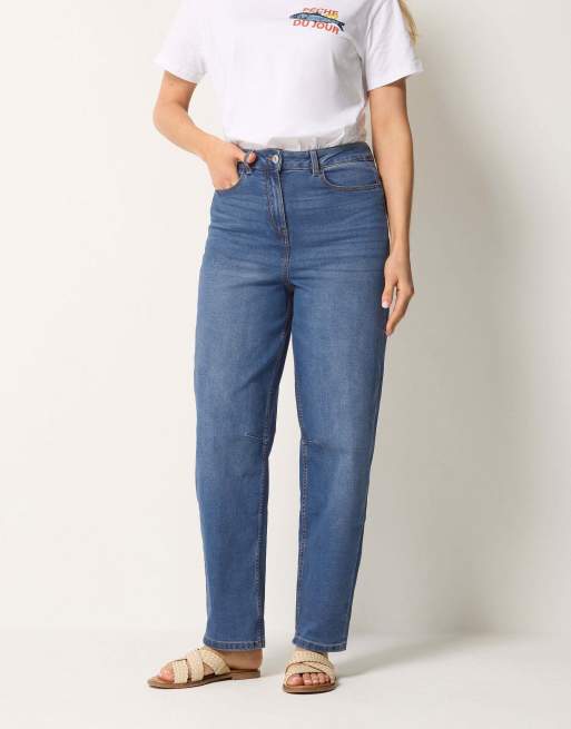 Long Tall Sally Barrel leg jeans in blue, 2 of 4