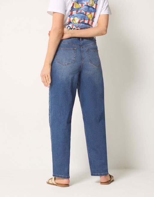 Long Tall Sally Barrel leg jeans in blue, 3 of 4