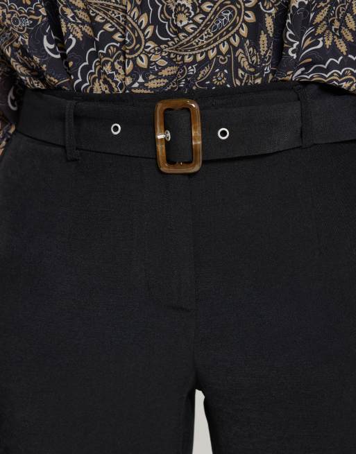 Long Tall Sally Belted wide leg trousers in black, 4 of 4