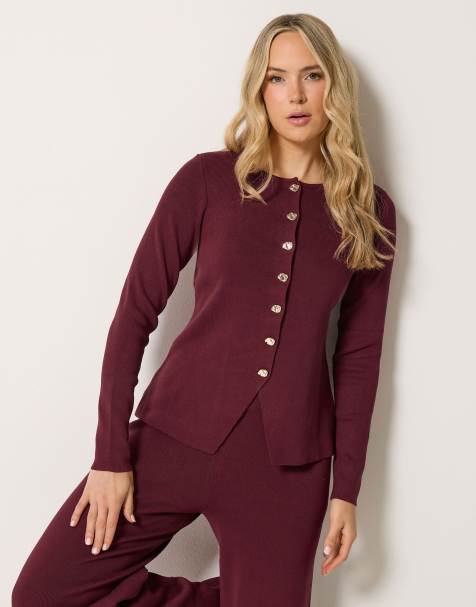 Long Tall Sally Button through cardigan in red - view 1