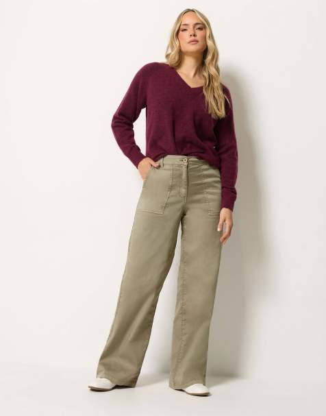 Long Tall Sally Cargo wide leg trousers in brown - view 1