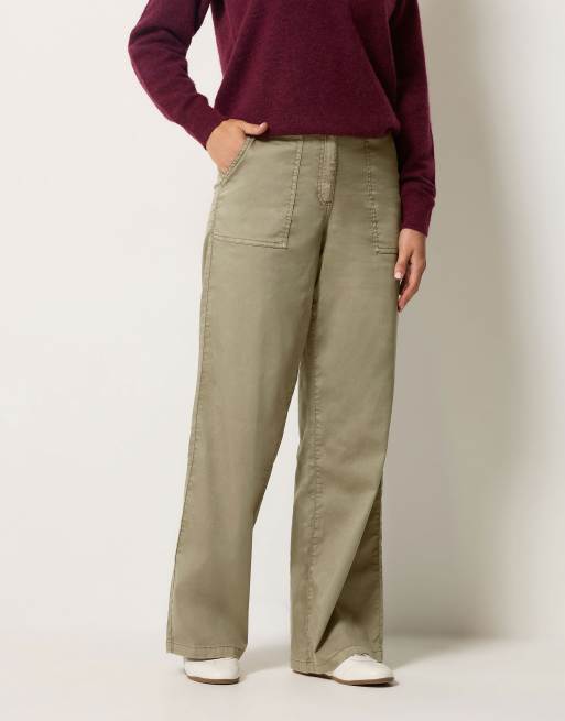Long Tall Sally Cargo wide leg trousers in brown, 2 of 4