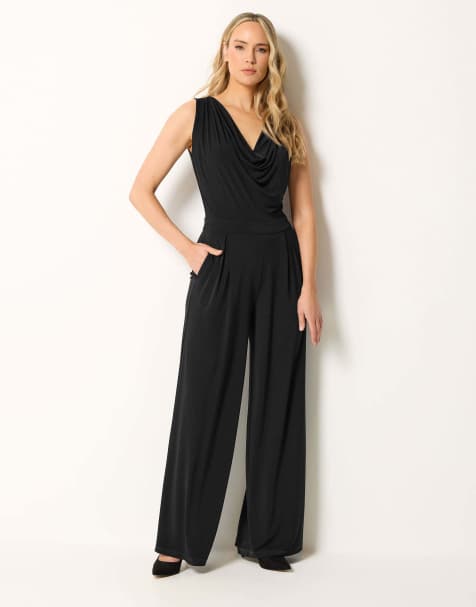 Long Tall Sally Cowl neck jumpsuit in black - view 1