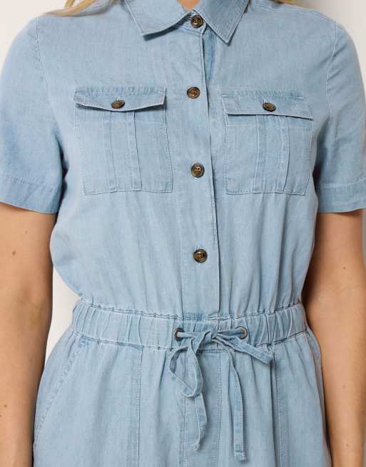 Long Tall Sally Denim elasticated jumpsuit in blue, 4 of 4