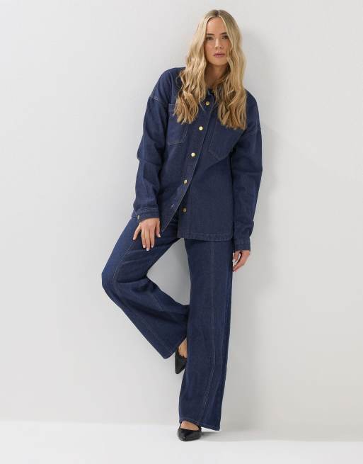 Long Tall Sally Denim shacket in blue, 2 of 5