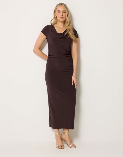 Long Tall Sally Draped maxi dress in brown, 4 of 4