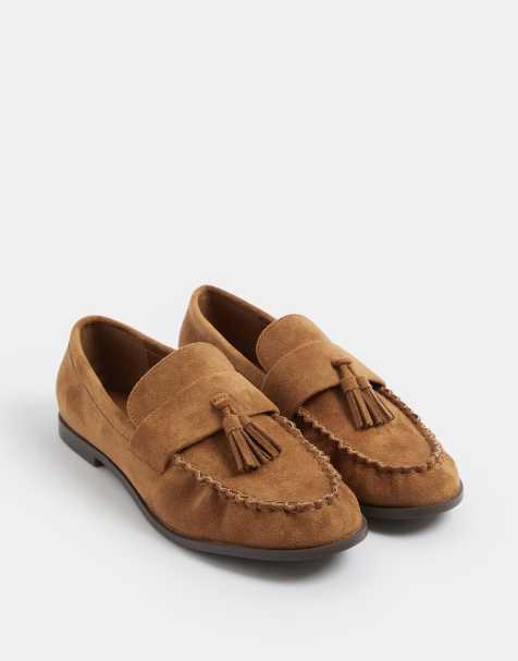 Long Tall Sally Faux suede tassel loafers in brown - view 1