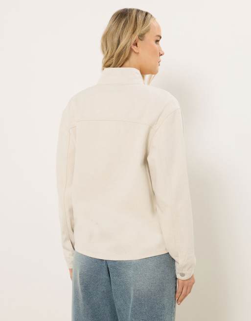 Long Tall Sally Funnel neck jacket in ivory, 3 of 4