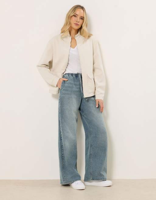 Long Tall Sally Funnel neck jacket in ivory, 4 of 4