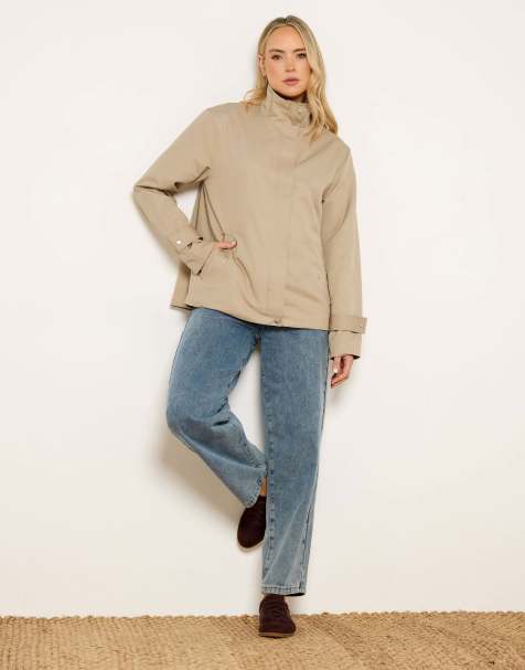 Long Tall Sally Funnel neck jacket in natural - view 1