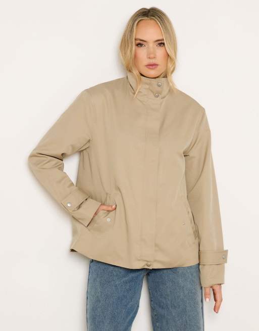 Long Tall Sally Funnel neck jacket in natural, 2 of 4