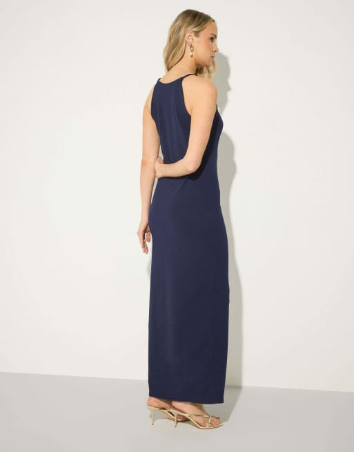 Long Tall Sally High neck midi dress in blue, 3 of 4