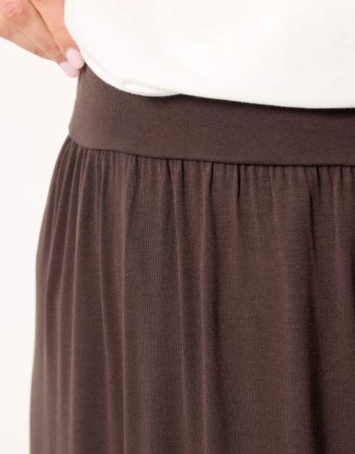 Long Tall Sally Jersey maxi skirt in brown, 3 of 4