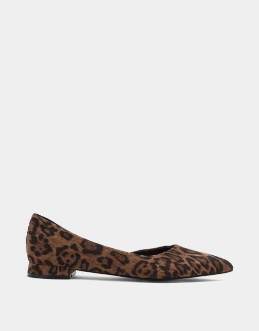 Long Tall Sally Leopard pointed ballerina pumps in brown, 2 of 4