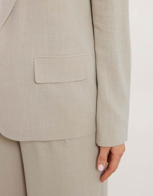 Long Tall Sally Linen blazer in natural, 3 of 4