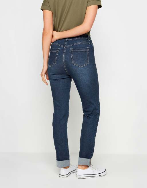 Long Tall Sally Mid wash cigarette jeans in blue, 3 of 4