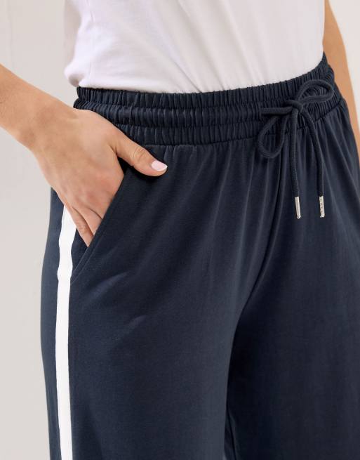 Long Tall Sally Pipe detail wide leg joggers in blue, 2 of 4
