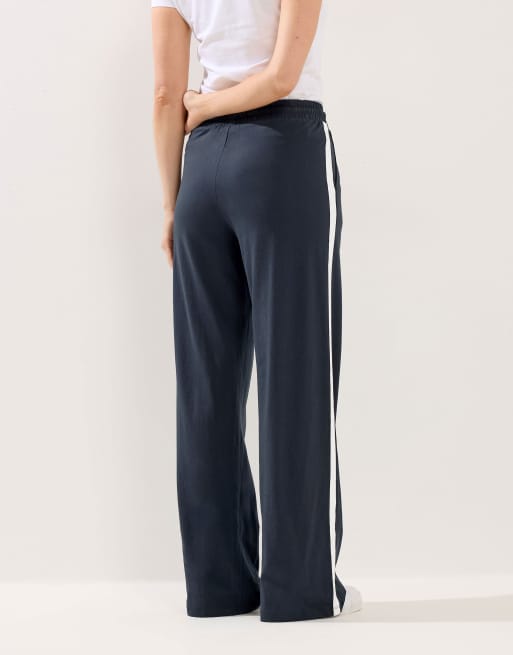 Long Tall Sally Pipe detail wide leg joggers in blue, 4 of 4