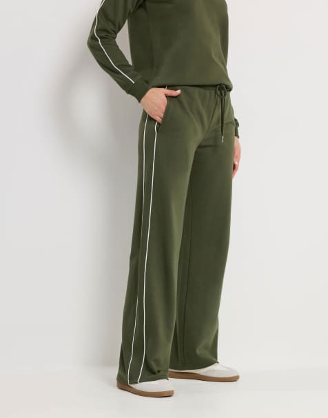 Long Tall Sally Pipe wide leg trousers in green - view 1