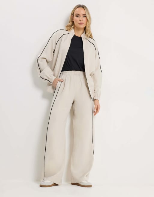Long Tall Sally Piped zip through jacket in ivory, 2 of 4