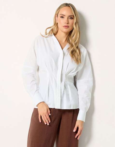 Long Tall Sally Pleated shirt in white - view 1