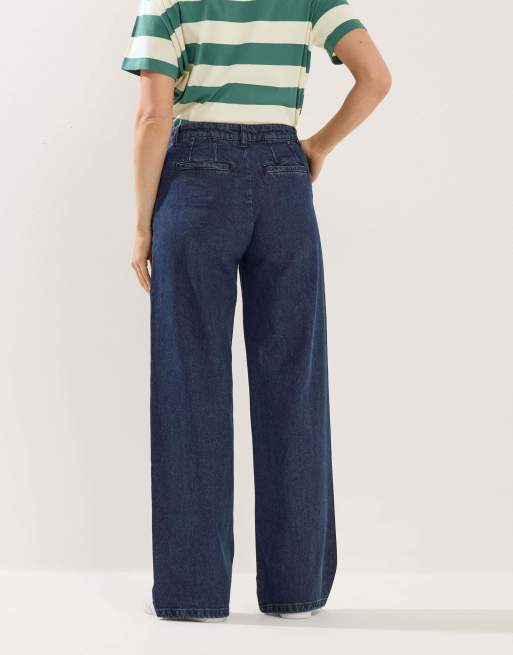 Long Tall Sally Pleated wide leg jeans in blue, 3 of 4