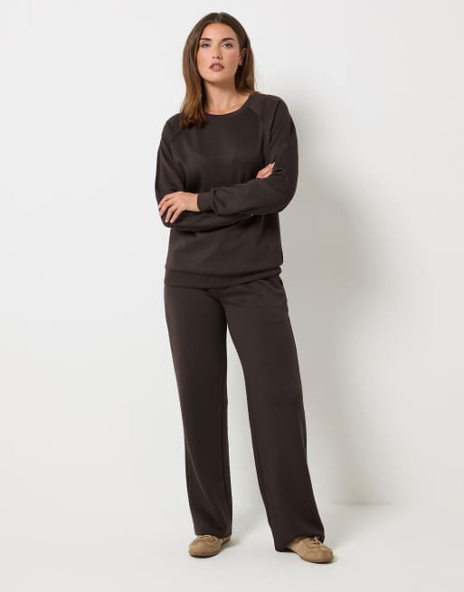 Long Tall Sally Premium crew neck sweatshirt in brown, 2 of 4