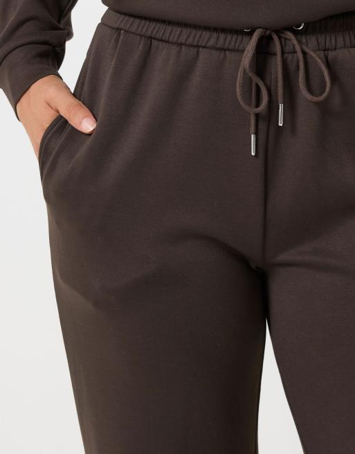 Long Tall Sally Premium wide leg joggers in brown, 4 of 4