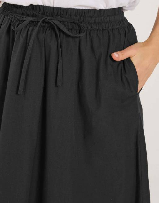 Long Tall Sally Pull on maxi skirt in black, 4 of 4