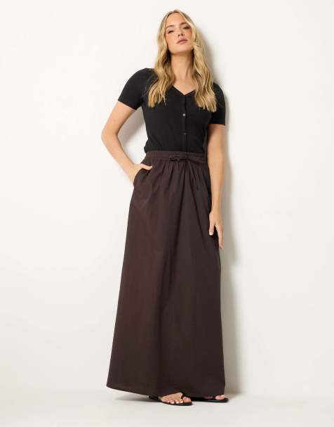 Long Tall Sally Pull on maxi skirt in brown - view 1