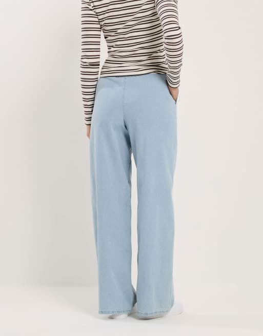 Long Tall Sally Pull on wide leg jeans in blue, 3 of 4