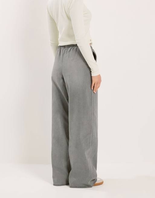 Long Tall Sally Pull on wide leg jeans in grey, 3 of 4